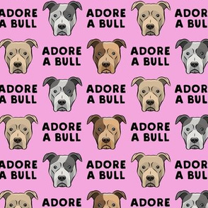 ADORE A BULL - black on pink - LAD19