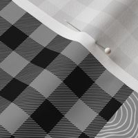 Adventure Woodland Quilt Top - Cheater Quilt Patchwork Blanket, Black Grey & Cream