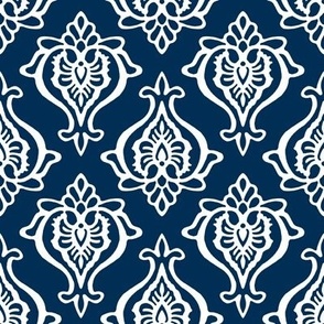 Indian Damask on Navy