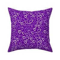 purple hearts fabric - purple heart fabric, valentines heart fabric, love hearts fabric, purple heart -  purple