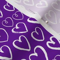 purple hearts fabric - purple heart fabric, valentines heart fabric, love hearts fabric, purple heart -  purple