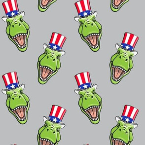 Patriotic Trex  - Tyrannosaurus rex dinosaur v2  - grey  LAD19