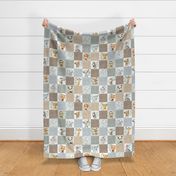 4 1/2" Wild Animals Blanket – Jungle Safari Cheater Quilt (brown gray)