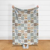 Wild Animals Blanket – Jungle Safari Cheater Quilt (brown gray) rotated