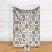 Wild Animals Blanket – Jungle Safari Cheater Quilt (brown gray)