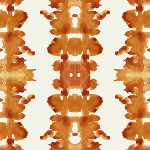 cognac orange on cream double inkblot