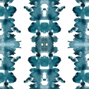 Teal double inkblot