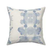 Soft Blue on Cream double inkblot