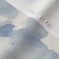 Soft Blue on Cream double inkblot