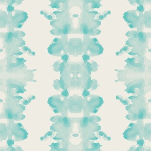 Aqua on Cream double inkblot