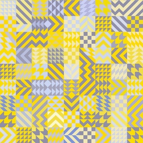Tribal Faux Quilt - Ultimate Gray Illuminating Yellow