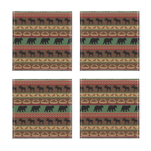 Moose Bears Canoe Stripe Medium