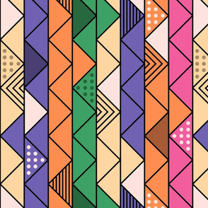  Colorful Retro Line Pattern