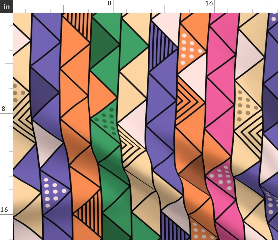  Colorful Retro Line Pattern