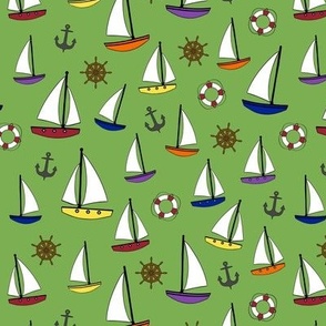 Sailing on Light Green - medium scale