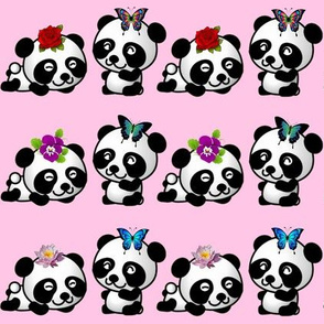 Playful Pandas - Pink 