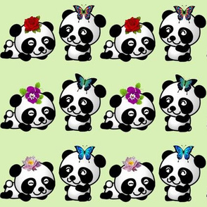 Playful Pandas - Green 