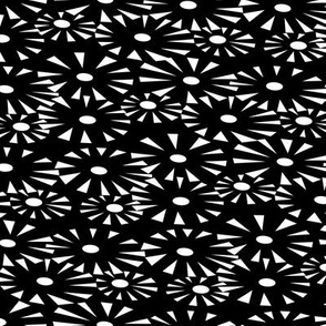 Monochrome fireworks reversed