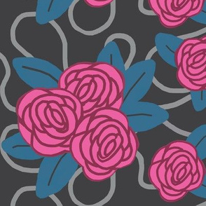 My Moody Meandering Cottage Rose / Med  / pink roses     