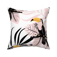 Toucans in Pink and Black Paradise