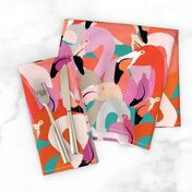 Flamingoes in Spring Hues - EXTRA LARGE