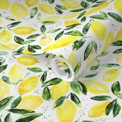 So luscious lemons, smaller scale || watercolor summer pattern