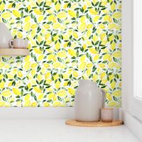 So luscious lemons, smaller scale || watercolor summer pattern