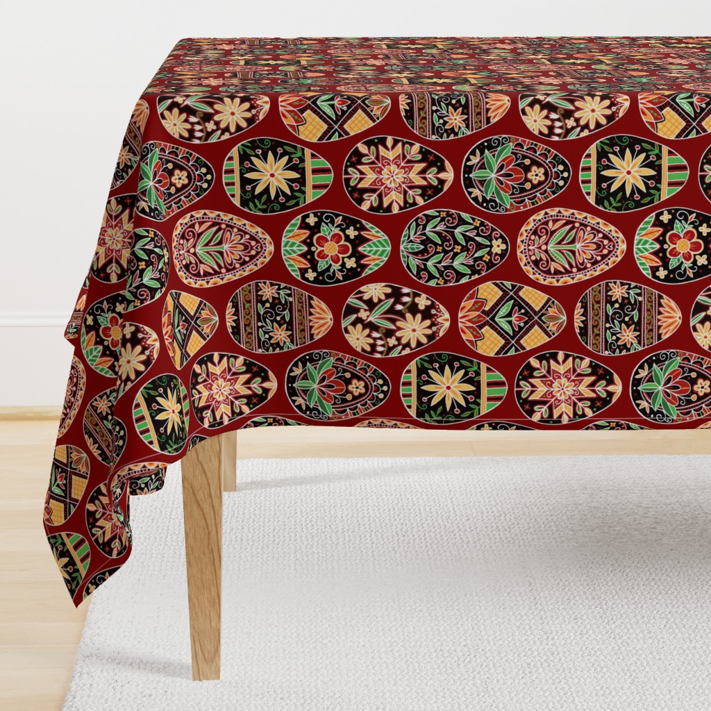 Pysanky Floral Red