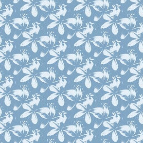 frangipani - blue - small - painting effect