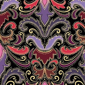 purple and wine damask