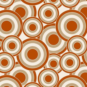 concentric circles burnt orange, tan, cream