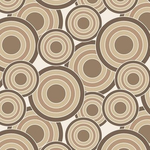 concentric circles brown and tans on cream