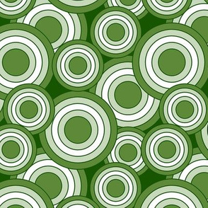 concentric circles lime green and white