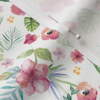 Watercolour Tropical Floral Fabric