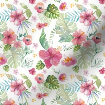 Watercolour Tropical Floral Fabric