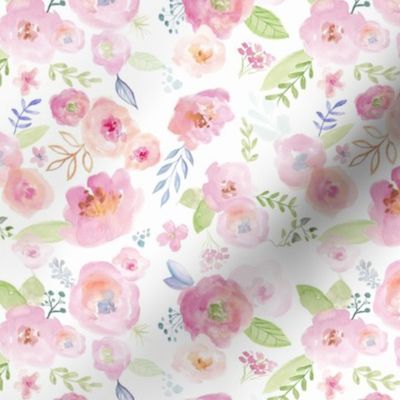 Pink Spring Watercolour Florals