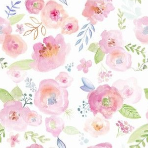 Pink Spring Watercolour Florals