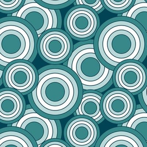 concentric circles teal and white