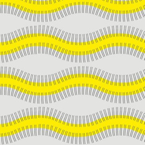 Yellow neon curve lines