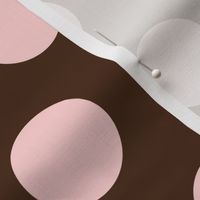 polka dot - brown/soft pink