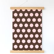 polka dot - brown/soft pink