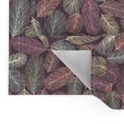 Illustrated Feathers Dark Purple