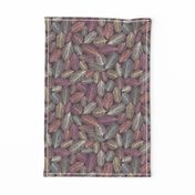 Illustrated Feathers Dark Purple