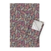 Illustrated Feathers Dark Purple