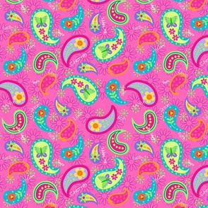 Paisley Hot Pink Small