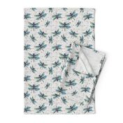 Dragonfly Dance Large Print Blue & White n 