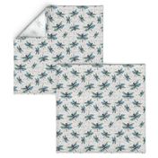 Dragonfly Dance Large Print Blue & White n 