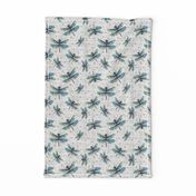 Dragonfly Dance Large Print Blue & White n 