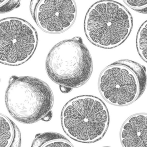 Lemons hand drawn pattern