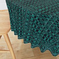 Digital Rattan Texture in Dark Teal Green Monochrome